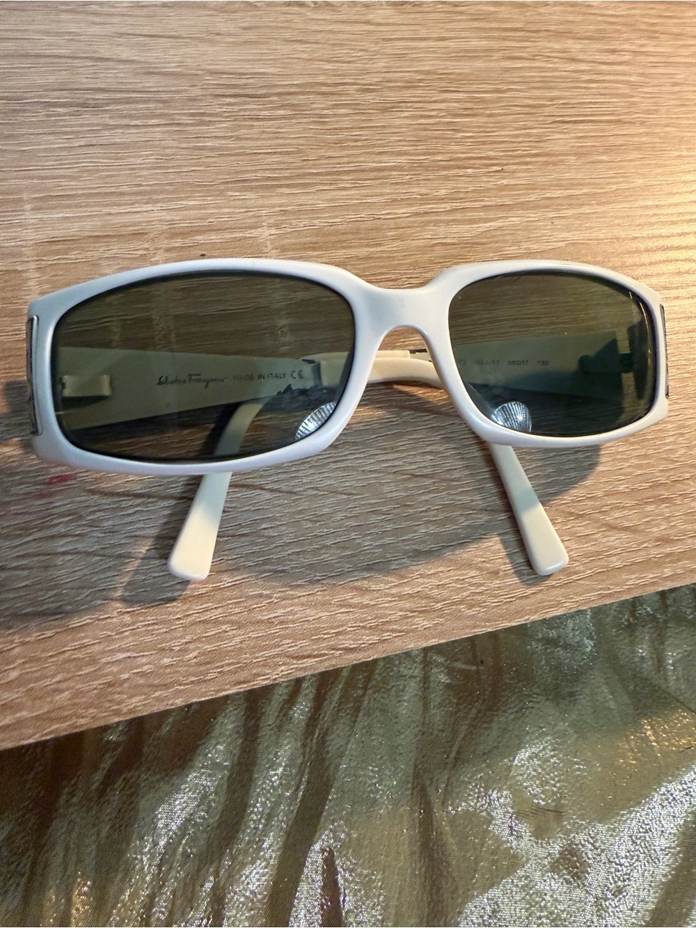 Salvatore Ferragamo White Frame Sunglasses